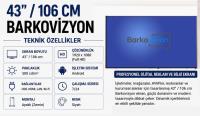 43" 106 CM BARKOVİZYON EKRAN ANDROID WIFI ENDUSTRİEL 500 NİT